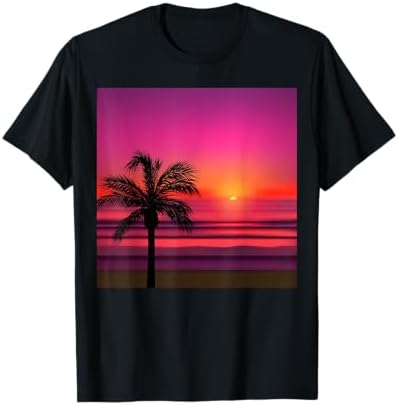 Amazon.com: Purple and Orange Sunset with a Silhouetted Palm Tree